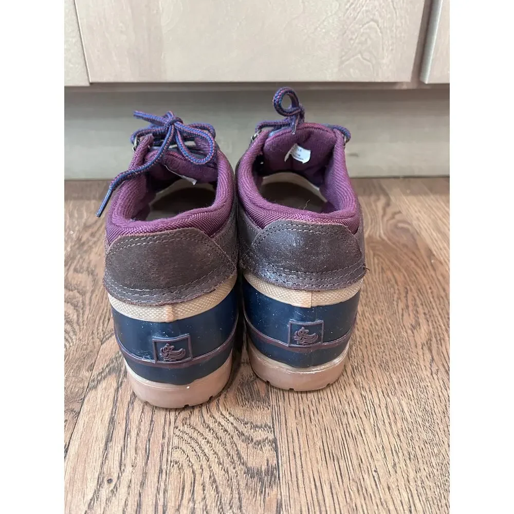 G.H. Bass & Co. Men’s Low Top Duck Boots Navy Brown Purple Trim Sz11 Waterproof
